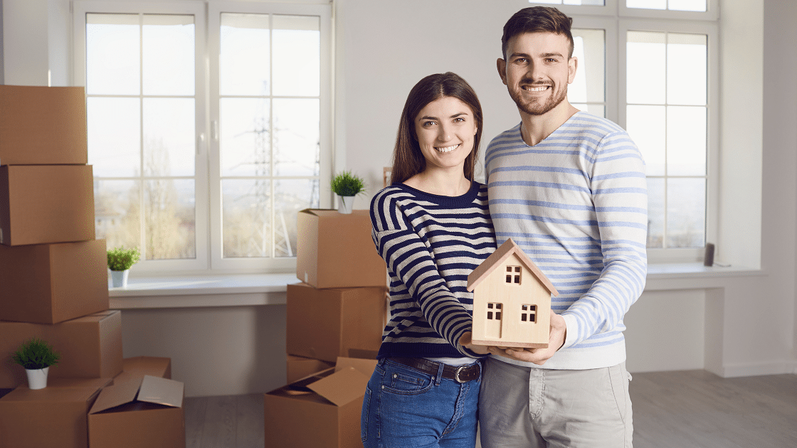 young couple renting a home